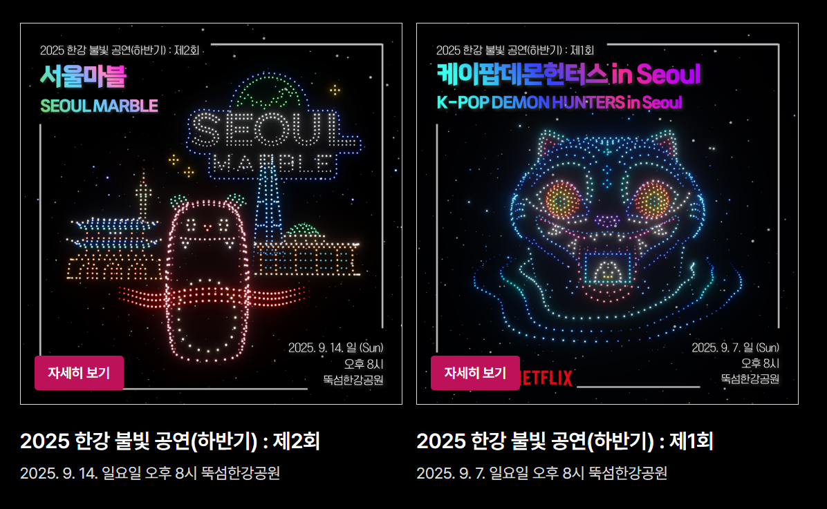 드론쇼 일정 안내