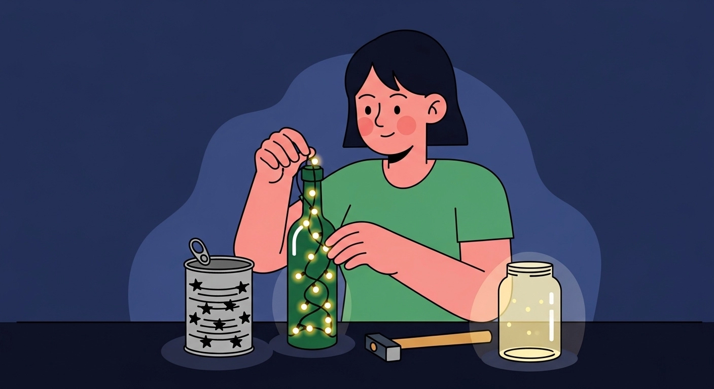 유리병 재활용 무드등 만들기 침실 수면등 DIY 아이디어 3가지