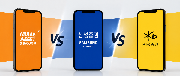 미래에셋증권, 삼성증권, KB증권 비교 이미지