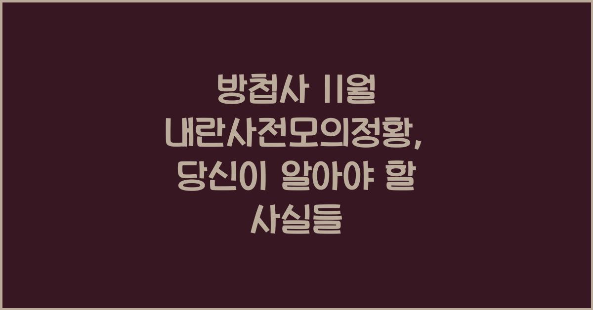 방첩사 11월 내란사전모의정황