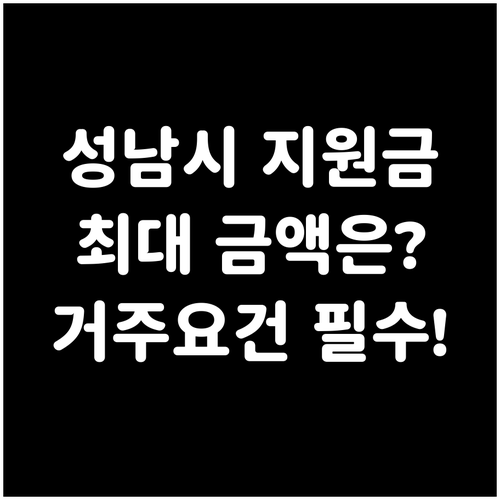 성남시 입학준비금 지원 금액과 거주 ..