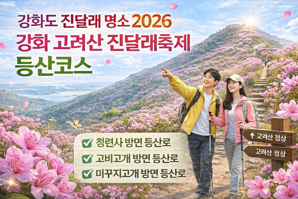 강화도 진달래 명소 고려산 진달축제 3분 완벽 등산 코스 정리