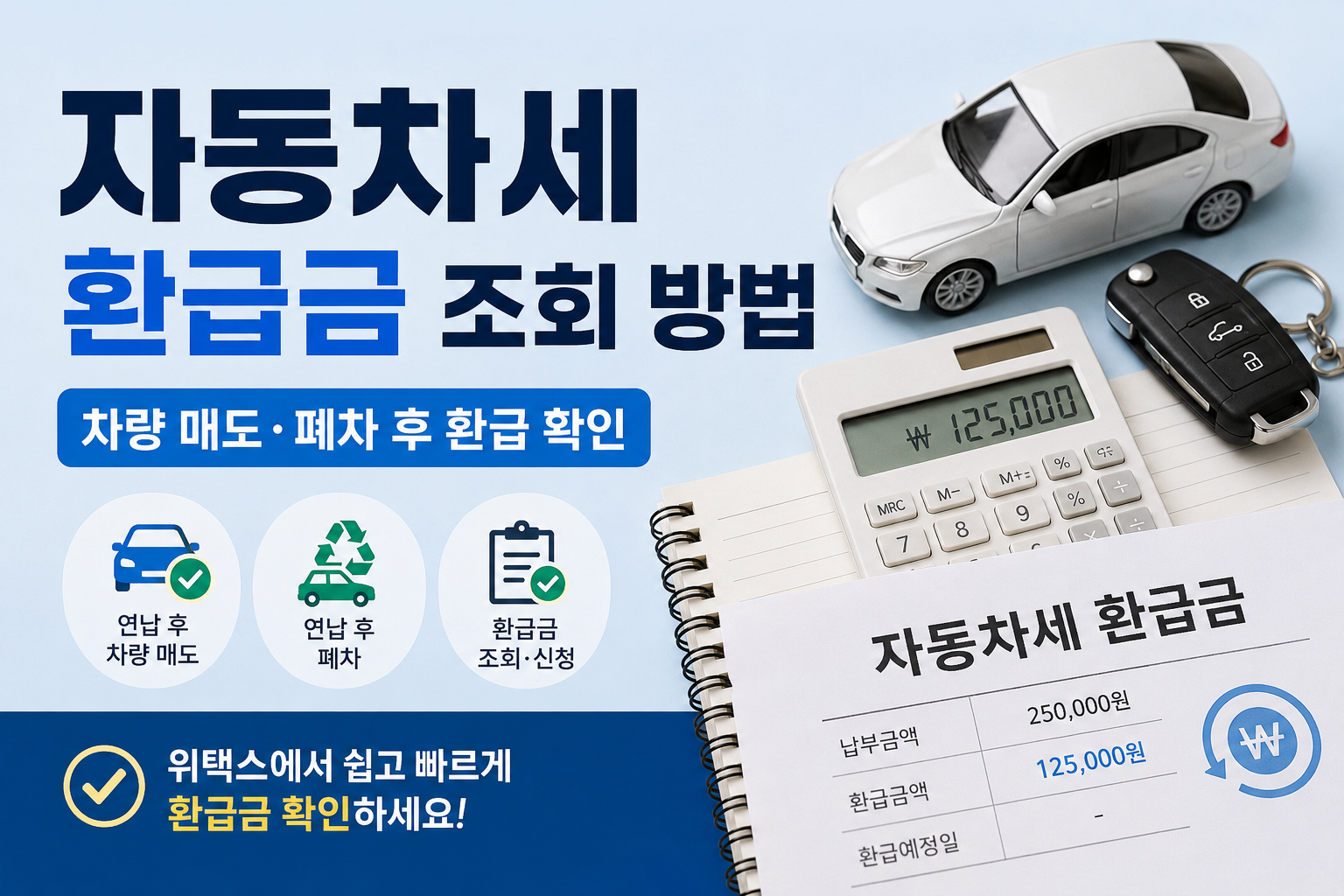 자동차세 환급금 조회 방법과 차량 매도 폐차 후 환급 확인 안내 이미지
