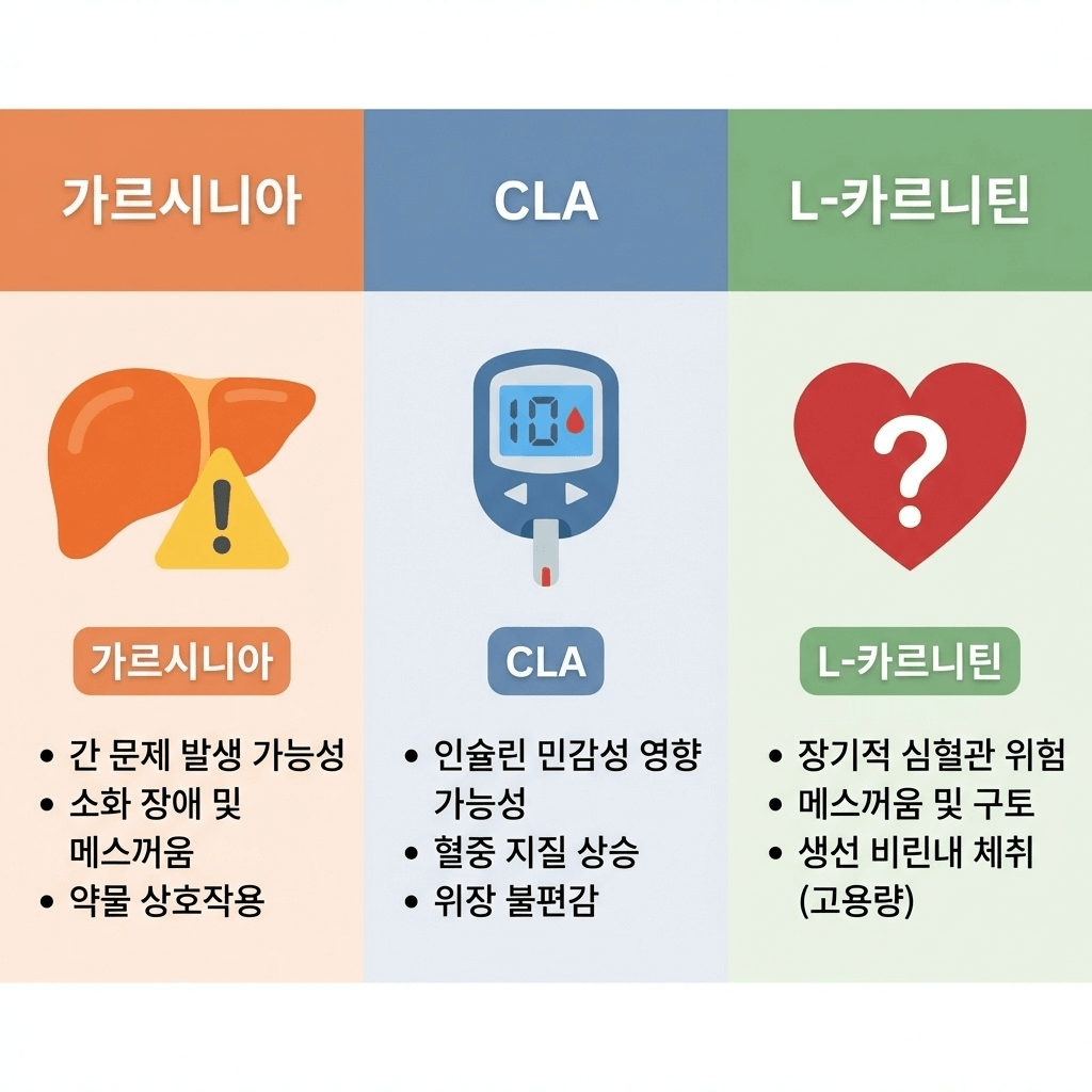 가르시니아 CLA 카르니틴 부작용 체크리스트