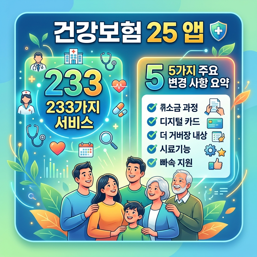 건강보험25시 앱 233종 서비스, 달라진 5가지 핵심 정리