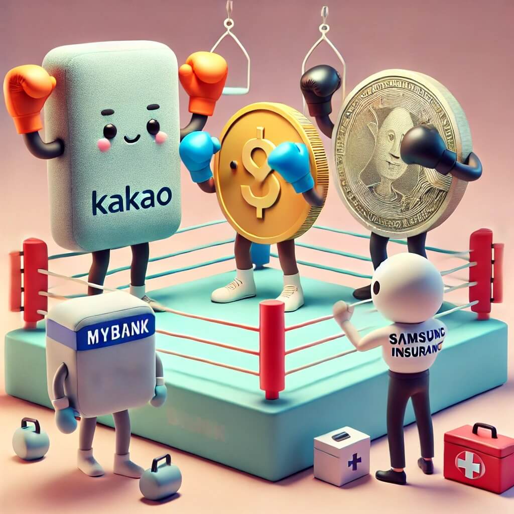 카카오, 마이뱅크, 현대해상, 삼성화재 여행자보험 보험료 비교