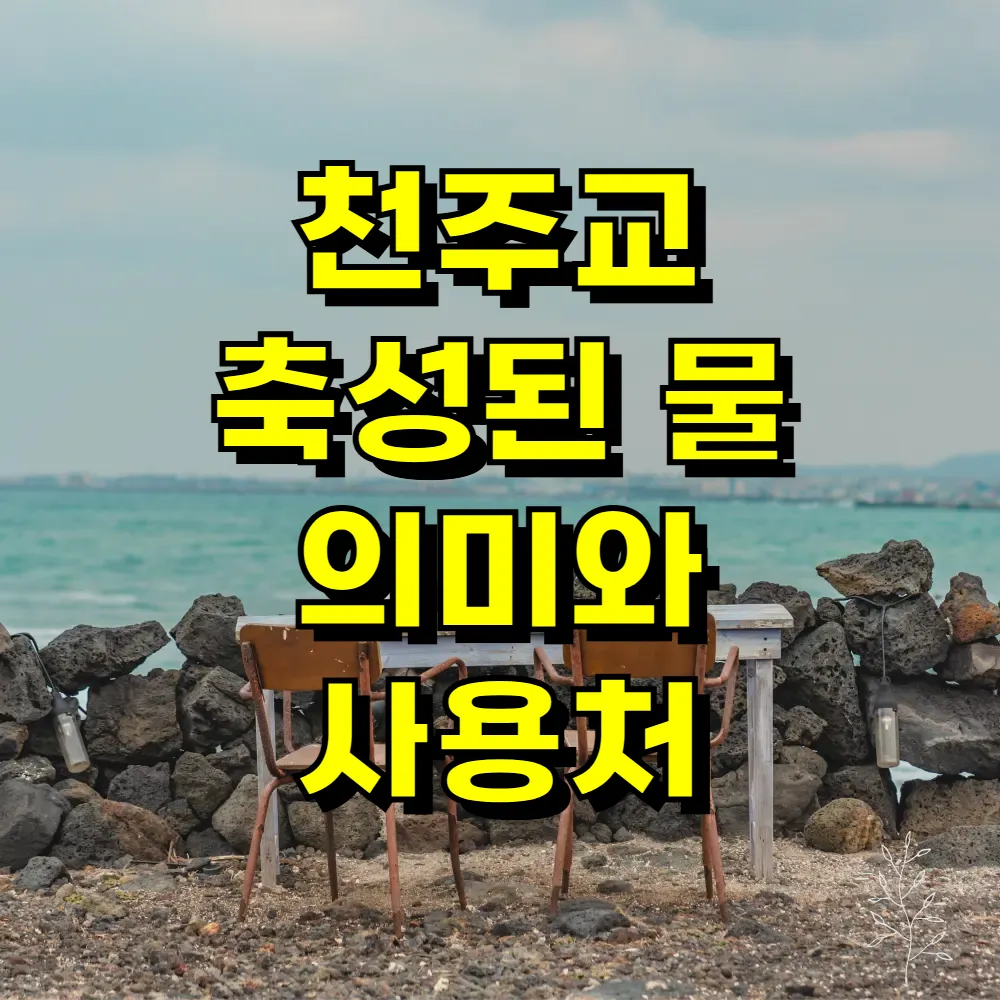 천주교 축성된 물 의미와 사용처