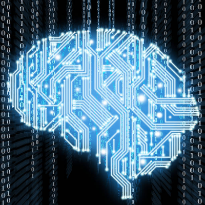 A diagram representing the brain in binary