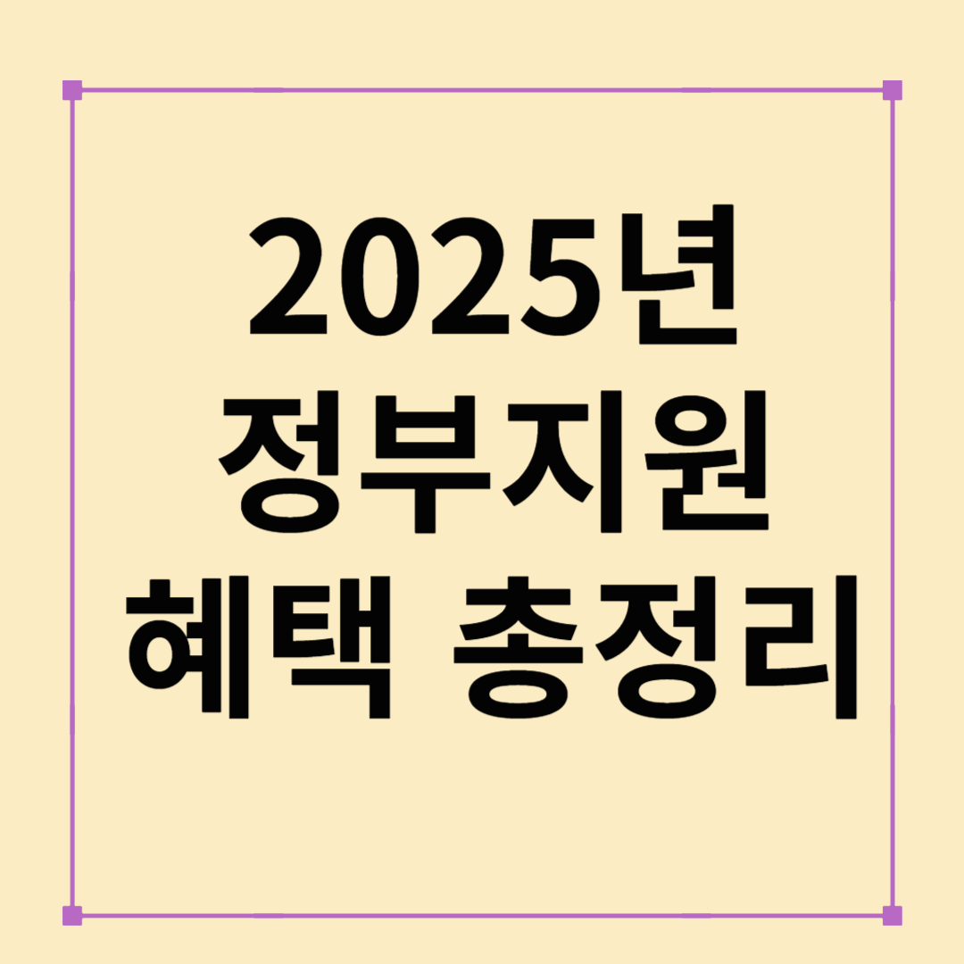 2025 대한민국 정부지원혜택 총정리｜교육&middot;육아&middot;창업&middot;건강까지