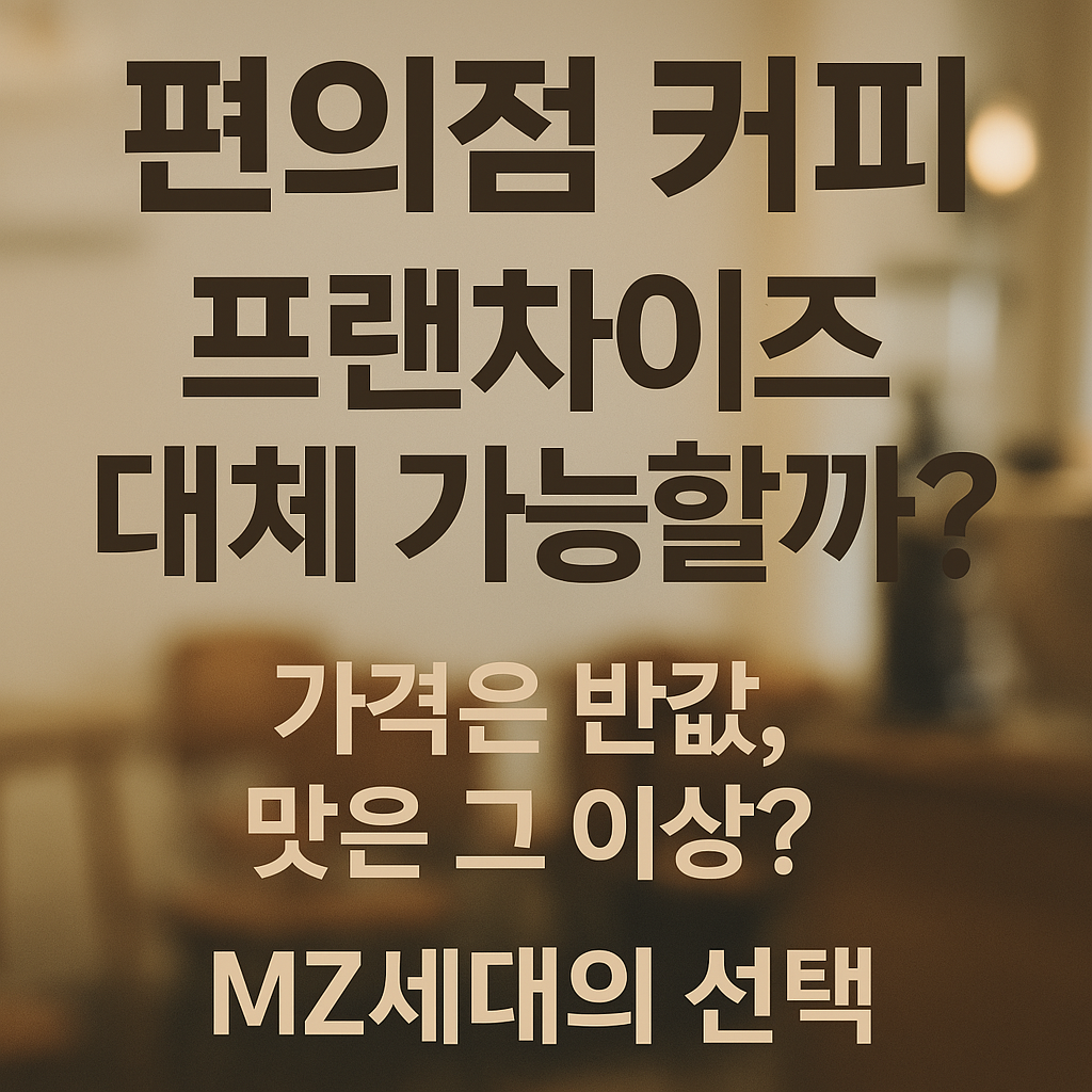 편의점 커피 프랜차이즈 대체 가능할까 가격은 반값 맛은 그 이상 mz세대의 선택