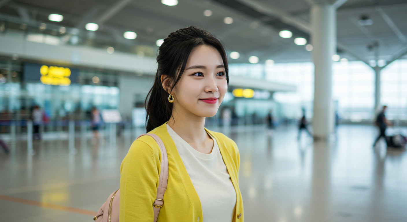 공항에 도착한 사람