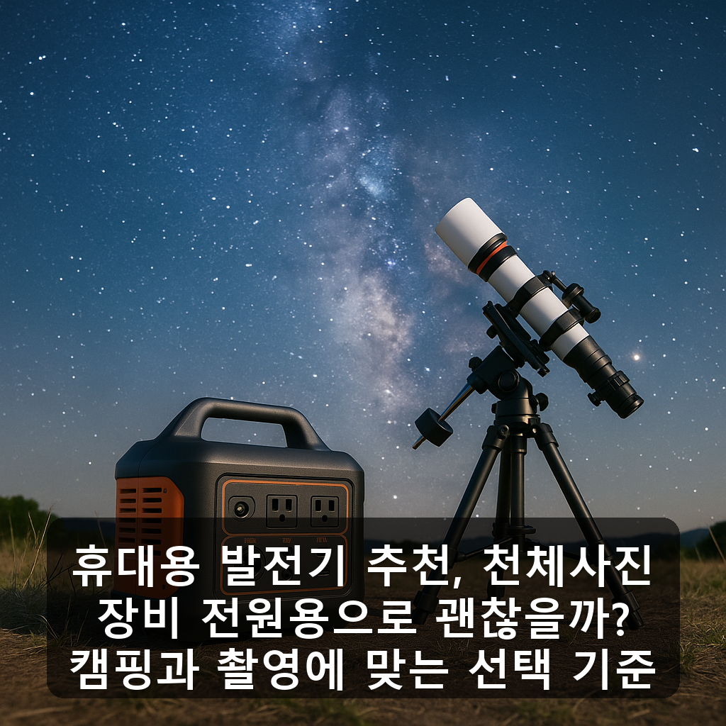 휴대용 발전기 추천, 천체사진 장비 전원용으로 괜찮을까? 캠핑과 촬영에 맞는 선택 기준
