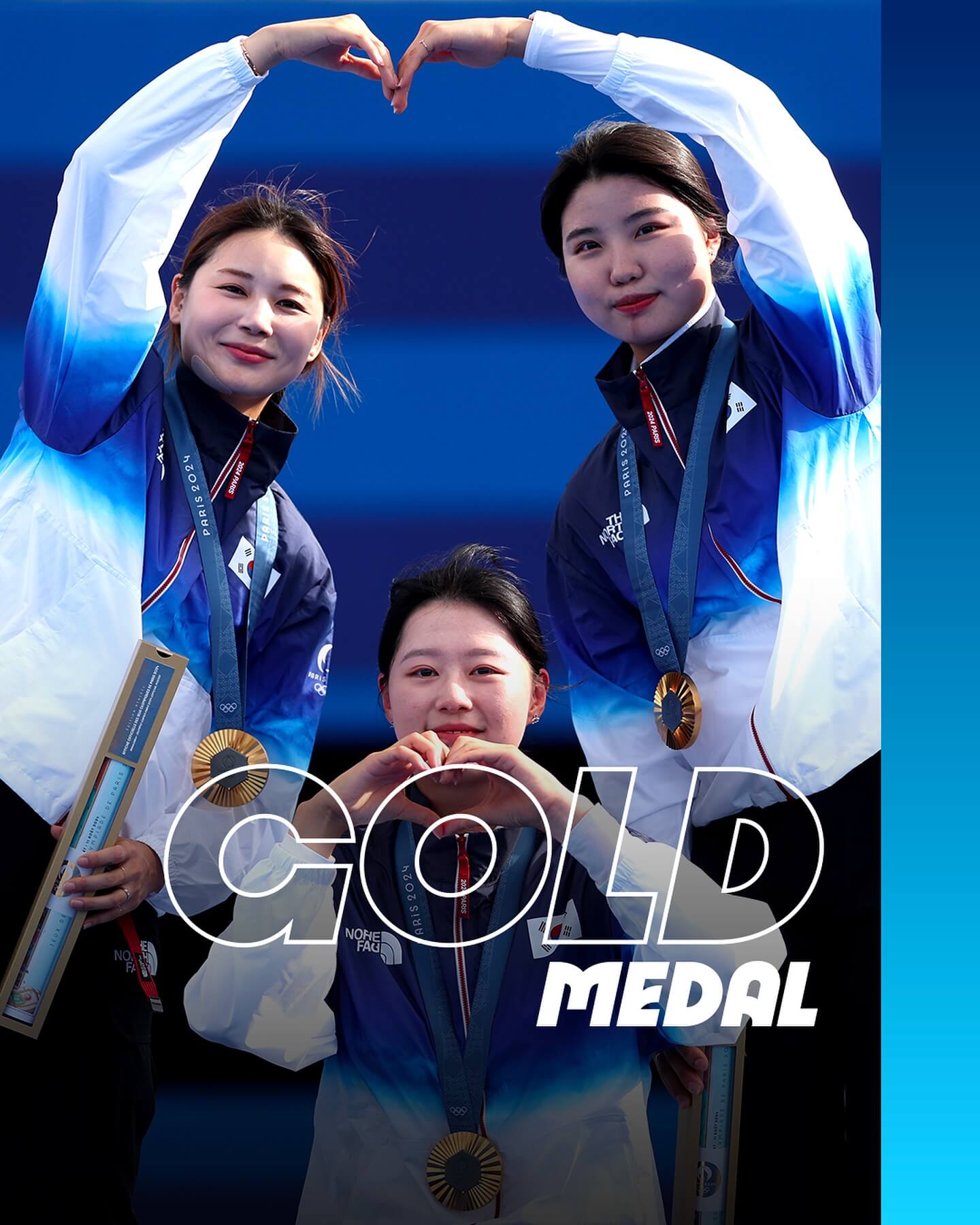 2024파리올림픽 여자양궁단체전 금메달 시상식