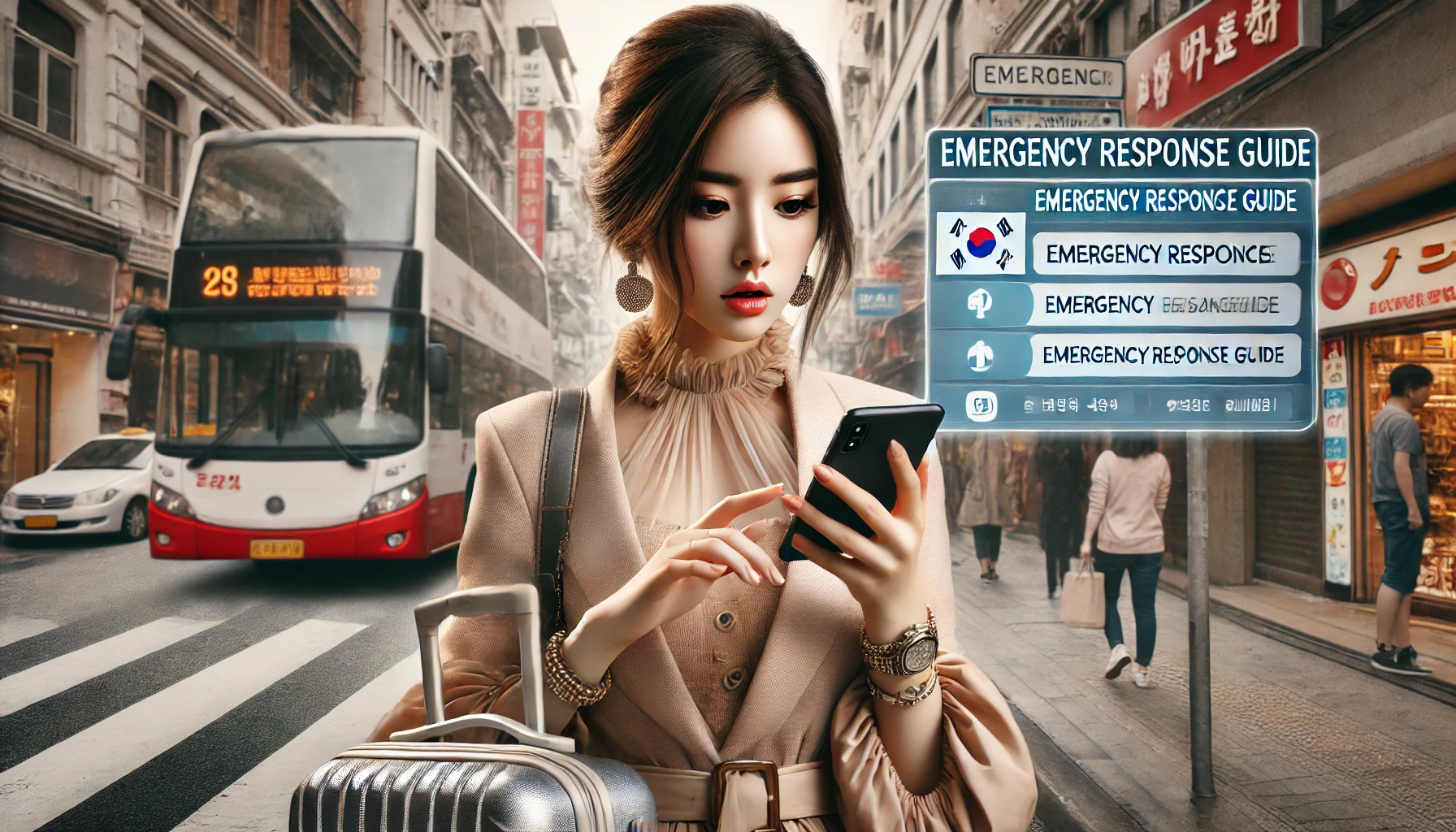 해외여행 중 위기상황 대처하는 이미지