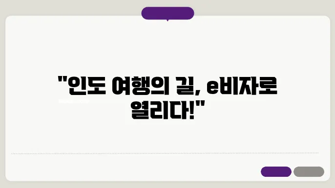 인도 e 비자 신청 방법