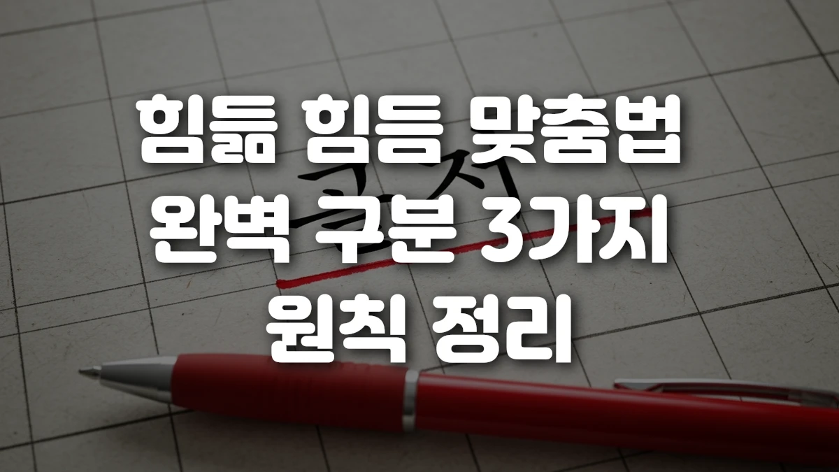 힘듦 힘듬 맞춤법 완벽 구분 3가지 원칙 정리