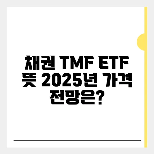 채권 TMF ETF 뜻 2025년 가격 전망은?