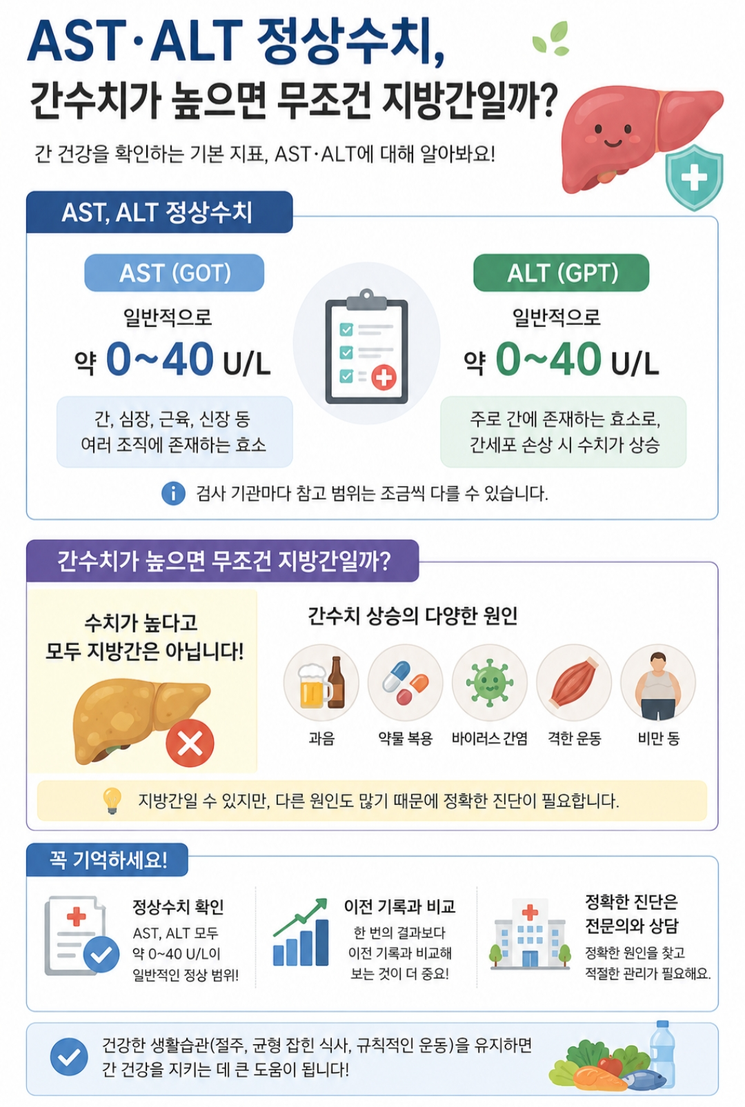 간수치 검사 AST ALT 정상수치
