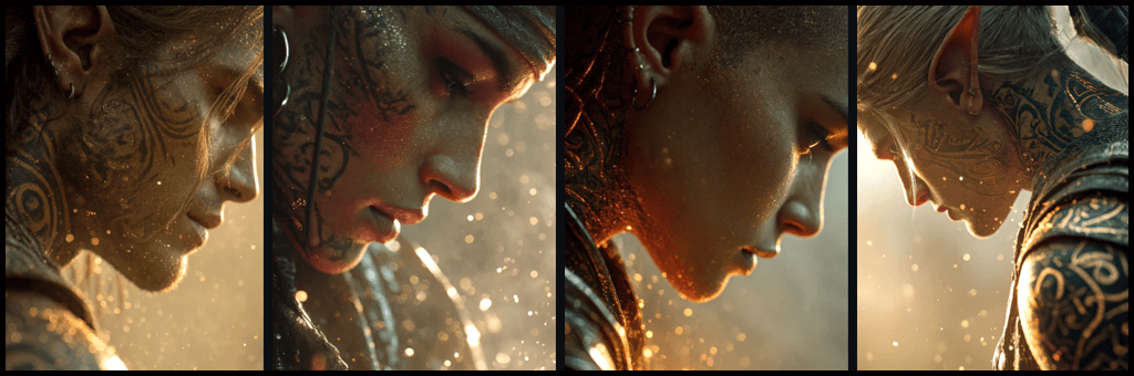 키워드 과다 입력으로 감정선이 모호해진 Midjourney 이미지