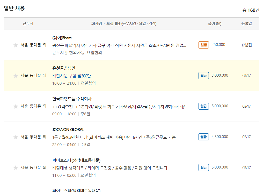 벼룩시장 구인구직