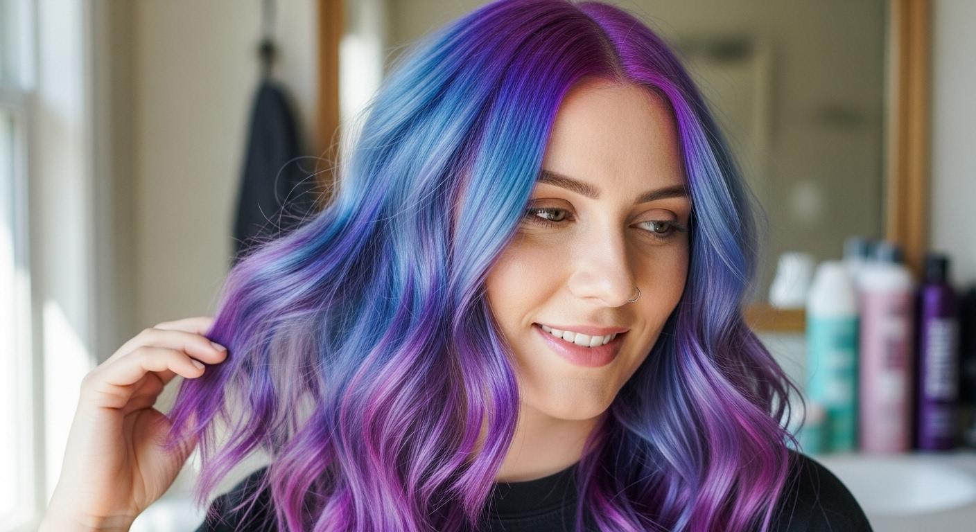 새치 탈색 후 염색