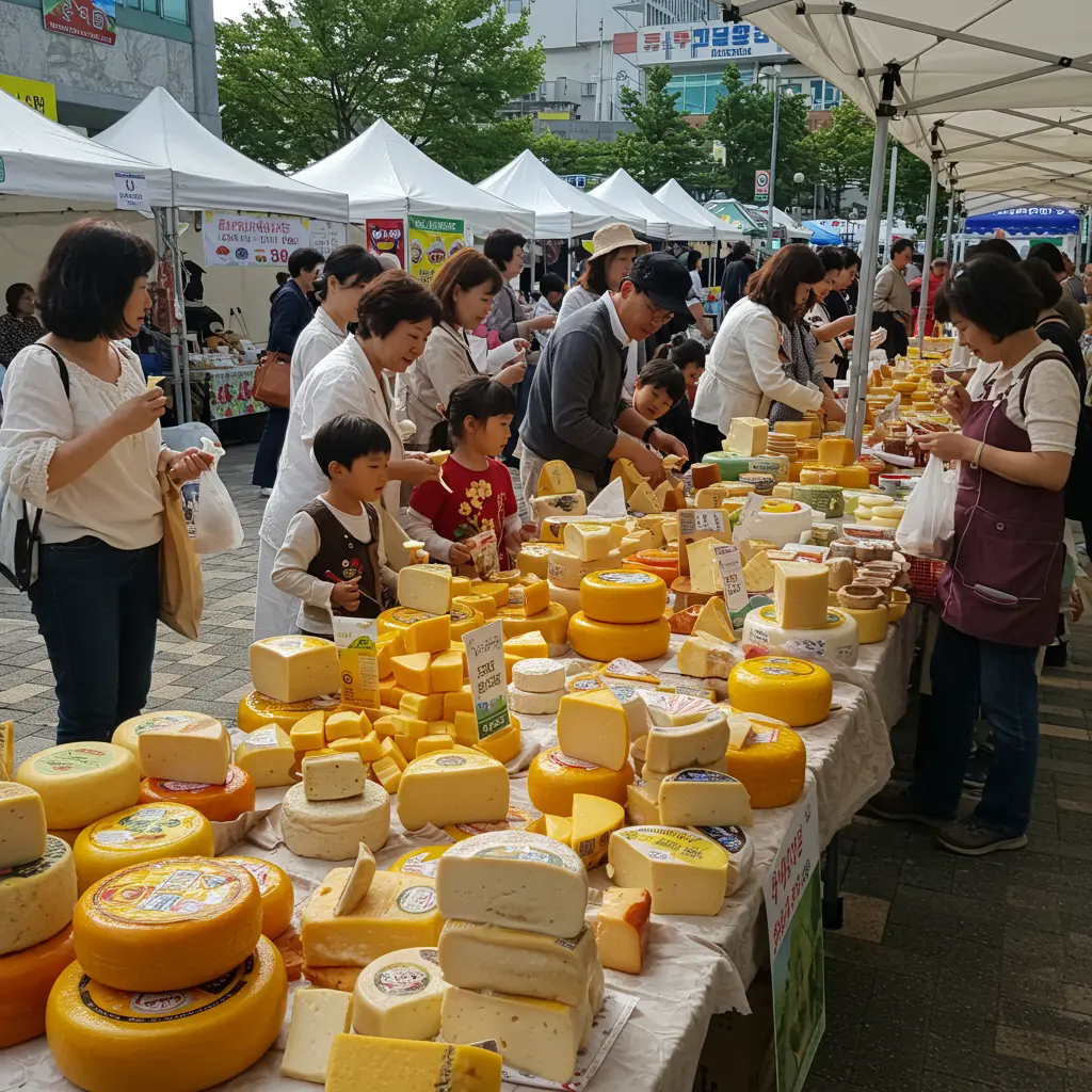 임실N치즈축제 구경중인 사람들 이미지