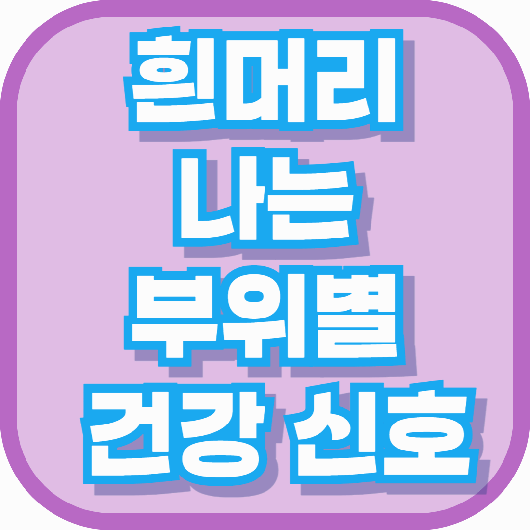 흰머리 나는 부위별 건강 신호 – 이마·정수리·옆머리 위치에 따라 다른 이유