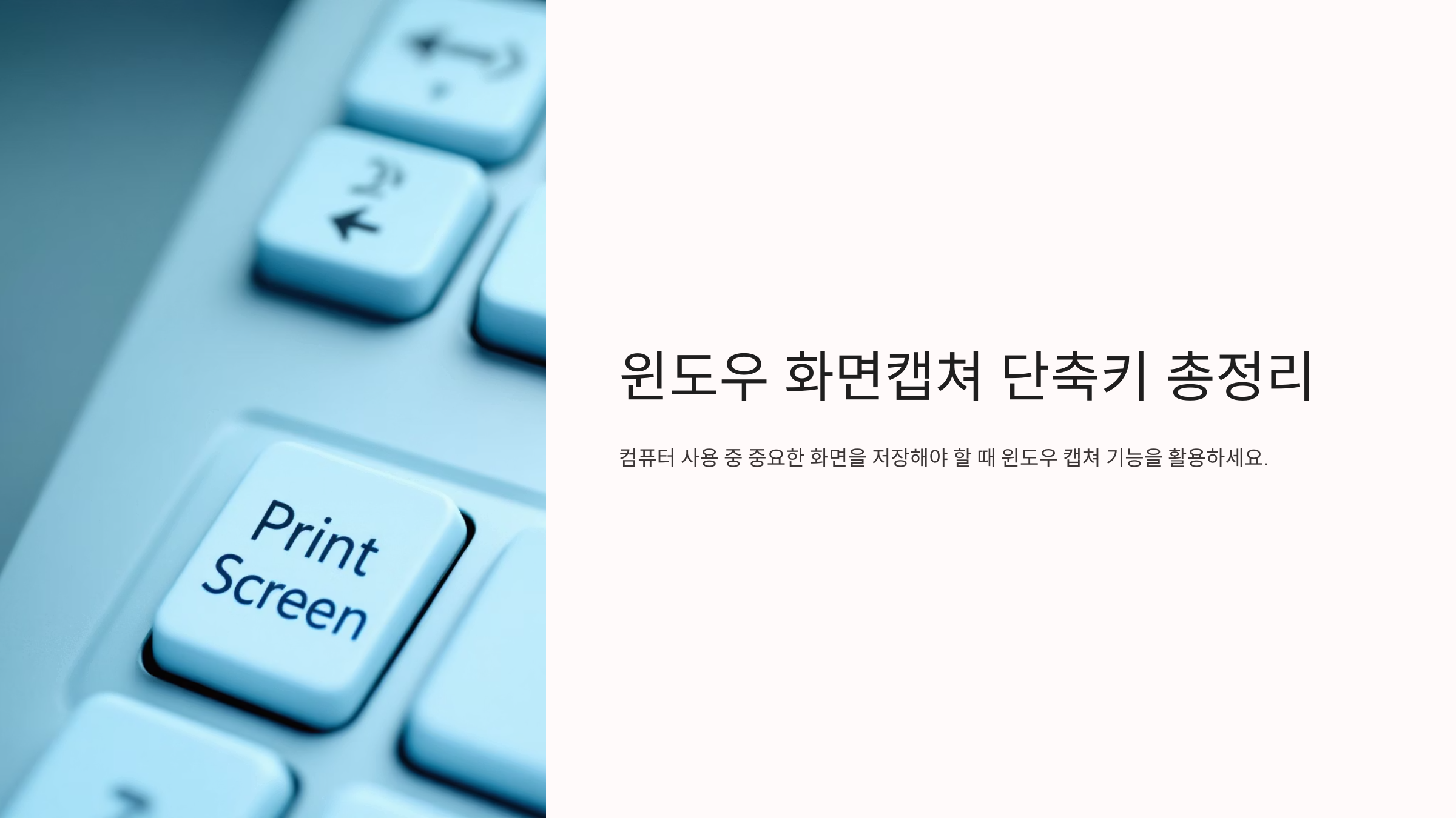 윈도우 화면 캡처 단축키