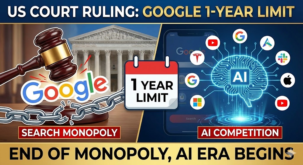 미 법원 구글 검색 독점 판결과 1년 계약 제한 조치 시각화