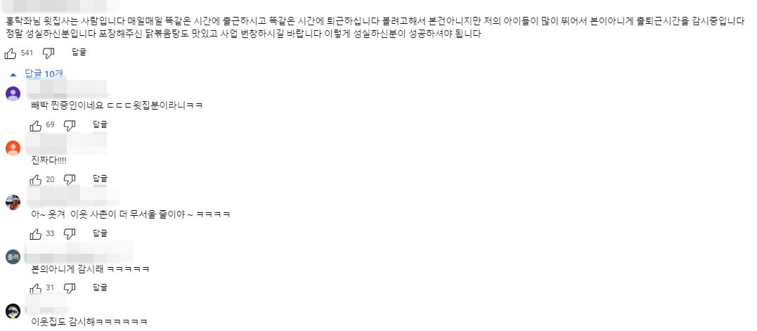 인터넷 댓글들