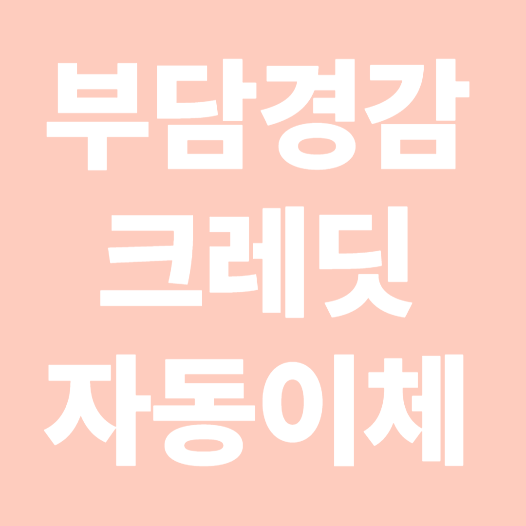 부담경감크레딧 자동이체 신청방법