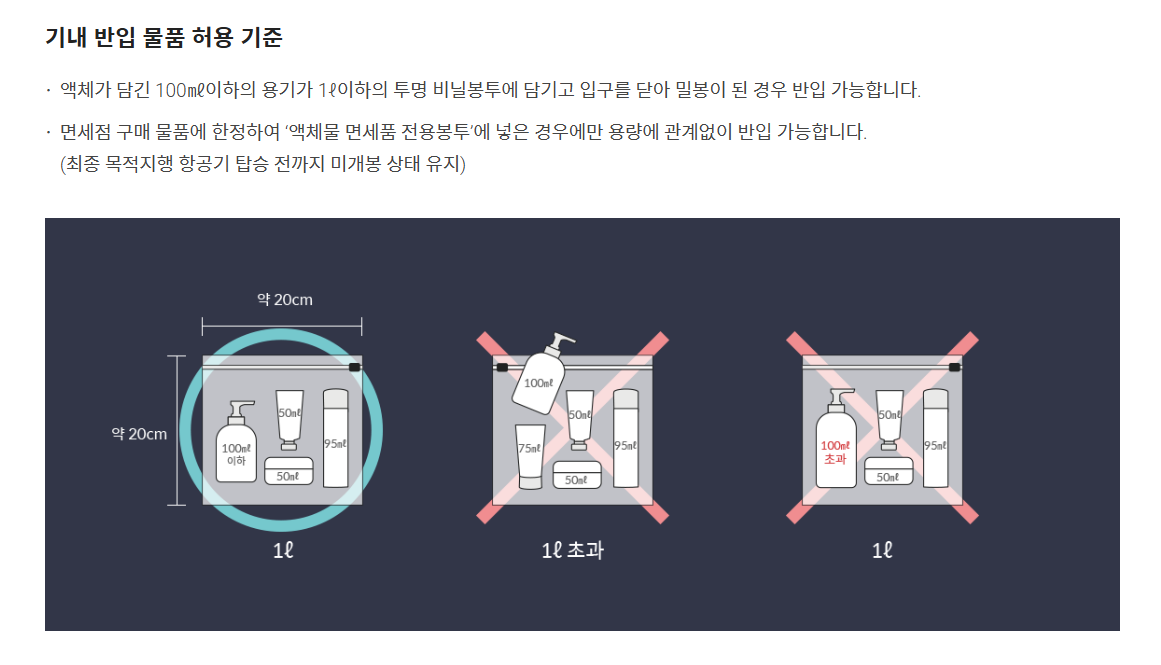 비행기 수화물 제한물품