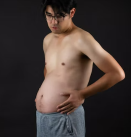 중성지방 낮추는방법-복부비만모습