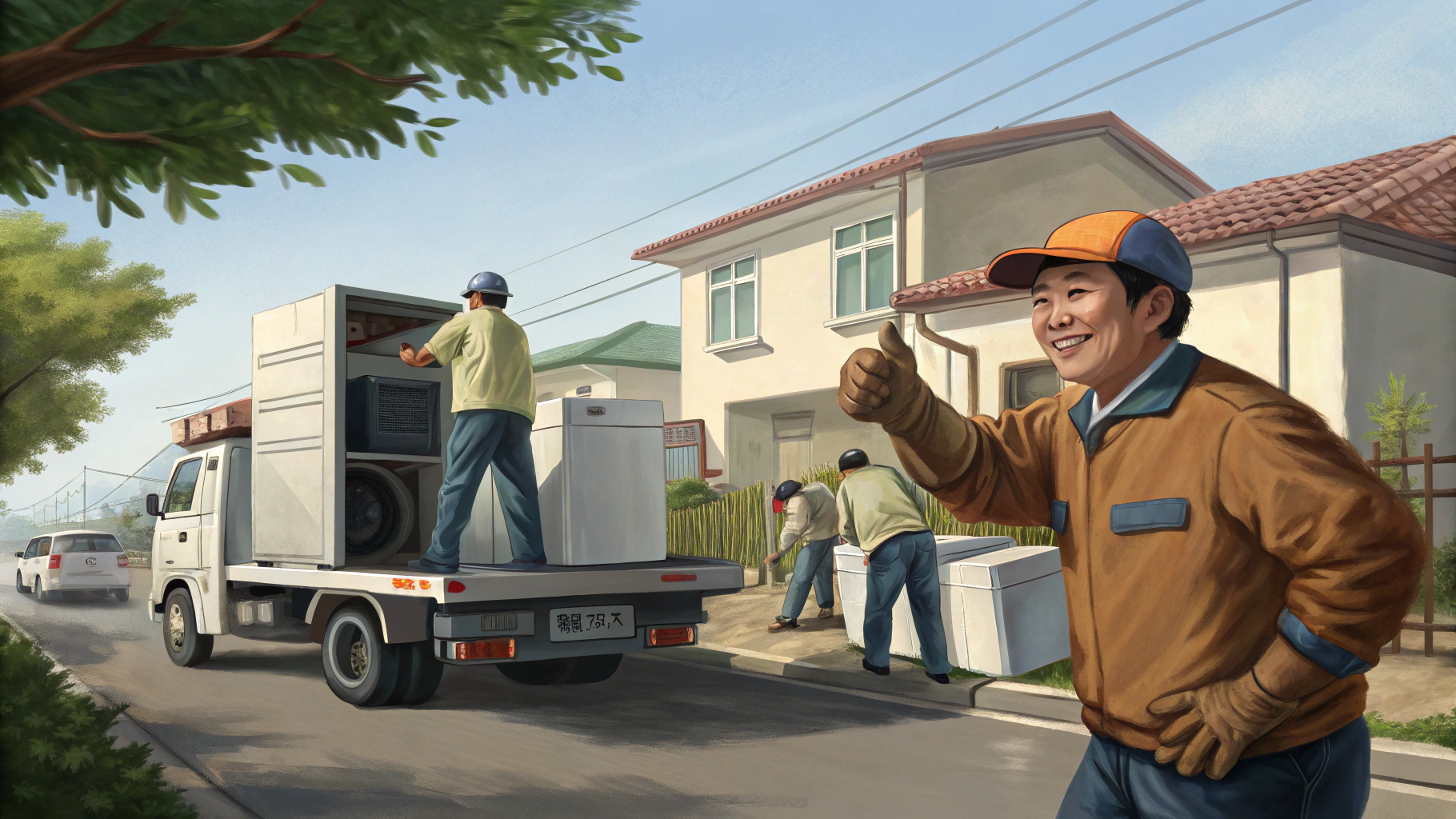 폐가전 수거하는 모습