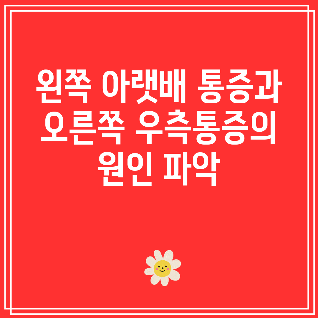 왼쪽 아랫배 통증과 오른쪽 우측통증의 원인 파악