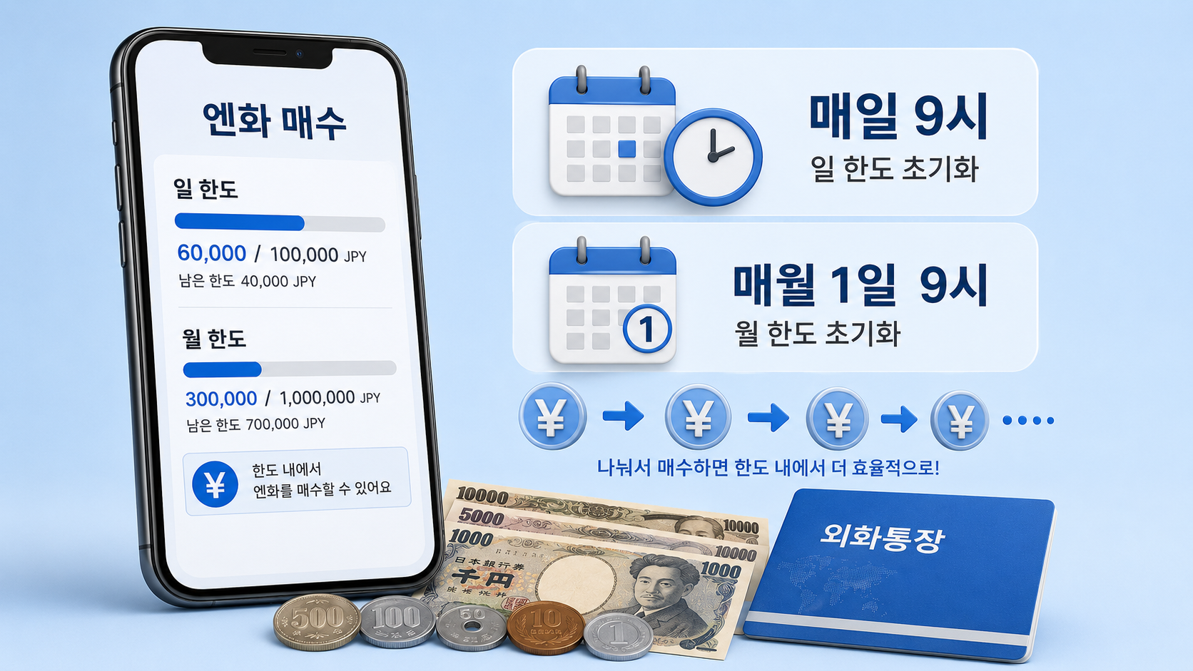 토스뱅크 외화통장 엔화 매수 한도와 갱신 시점
