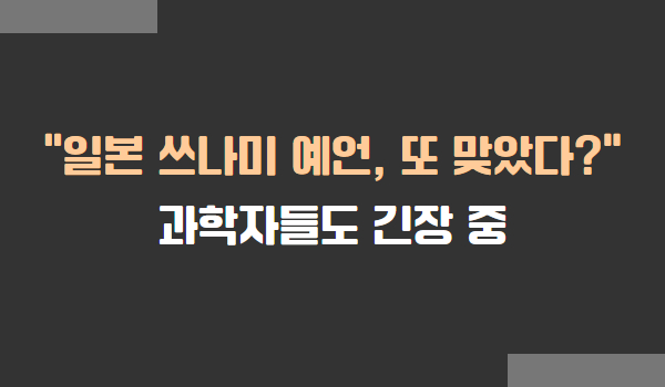 일본 쓰나미 예언