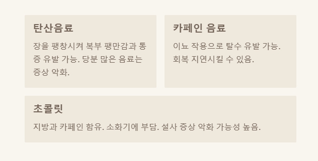 장염에 좋은 음식과 나쁜 음식 장염 회복을 돕는 식단