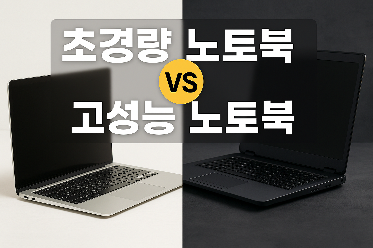 초경량 노트북과 고성능 노트북 비교