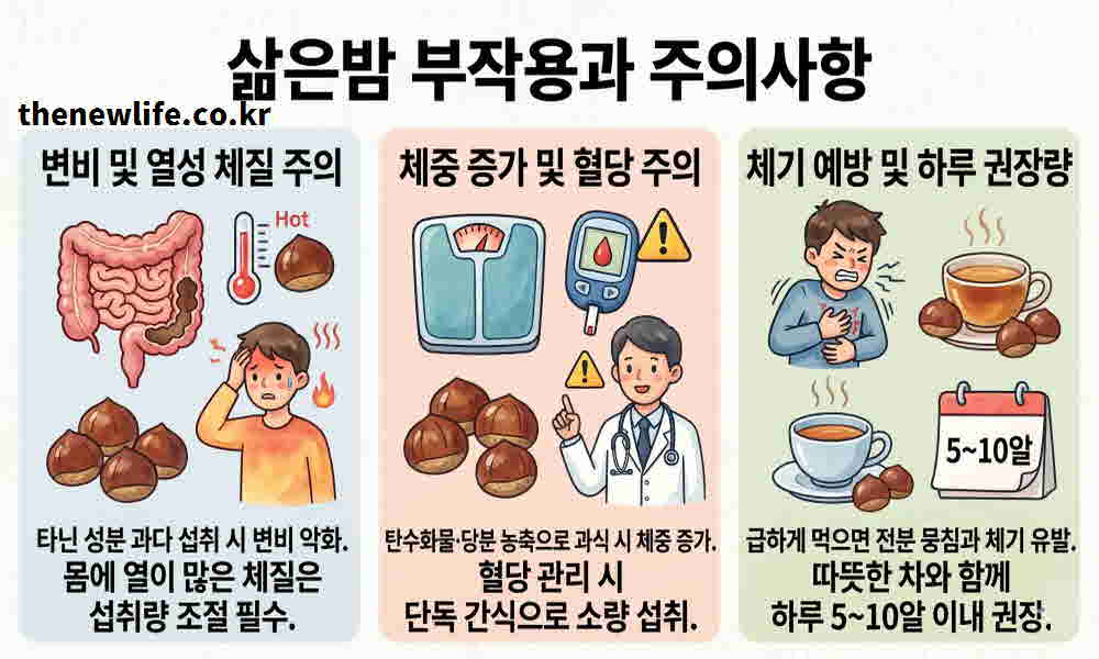 삶은밤 효능 부작용