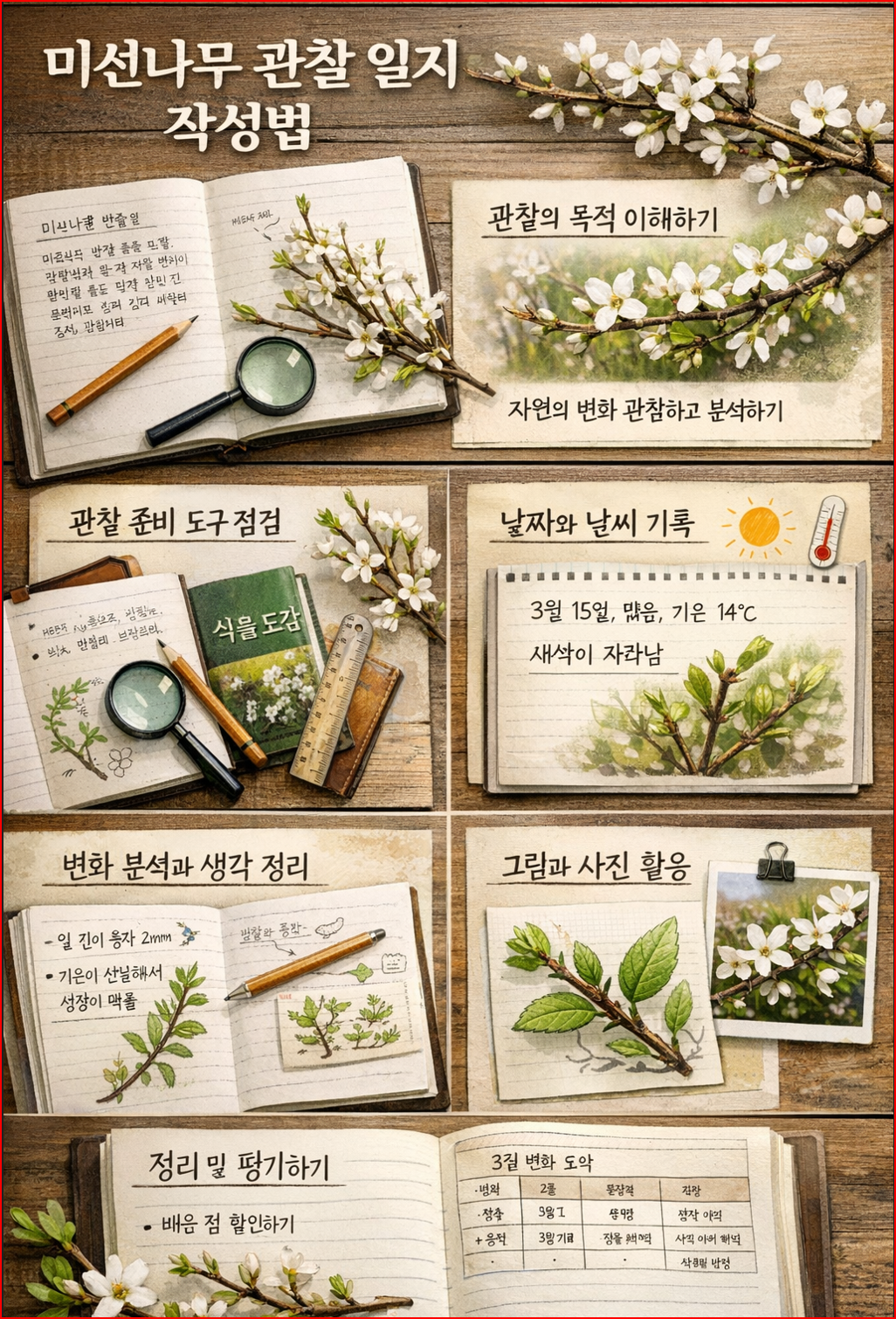 미선나무 관찰 일지 작성법