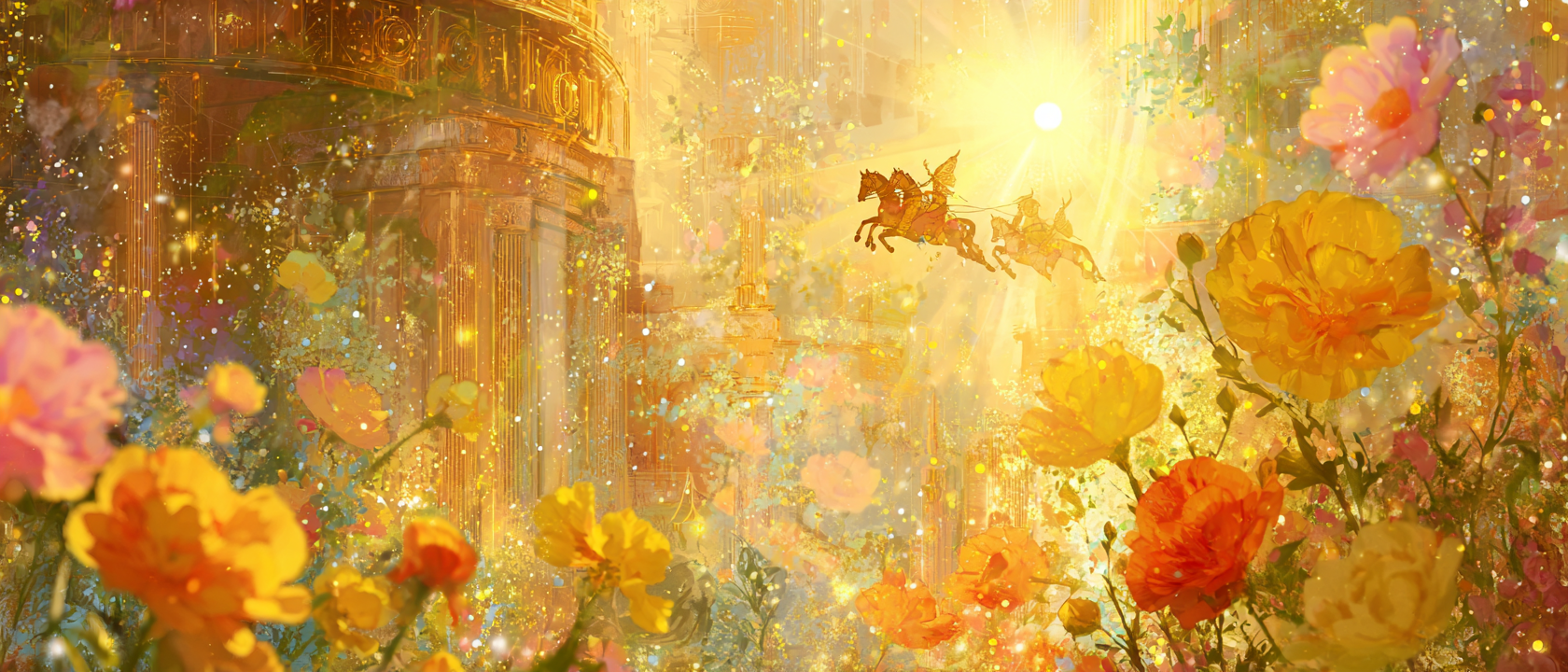 채송화: 헬리오스의 마지막 인사, 해가 지지 않는 꽃의 비밀 - 태양신의 하루 여행과 시간의 소중함에 대한 철학