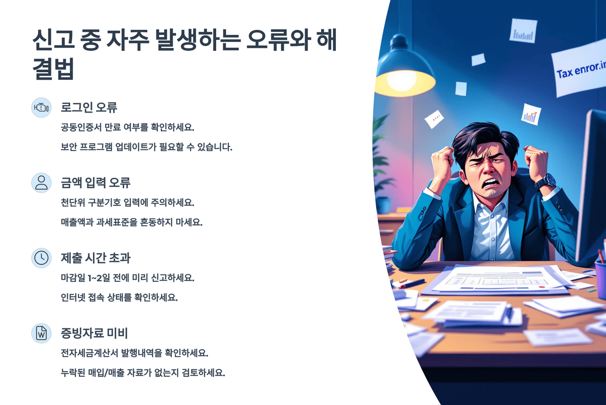 신고 중 자주 발생하는 오류와 해결법