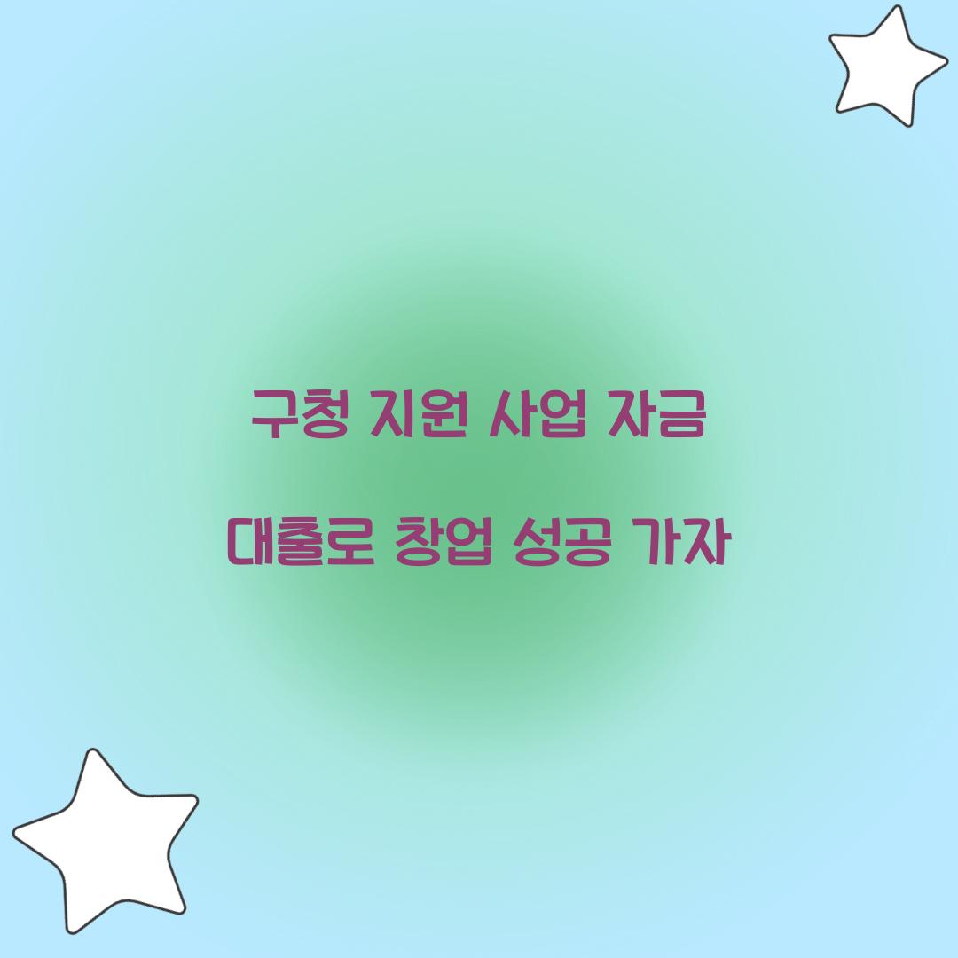 구청 지원 사업 자금 대출