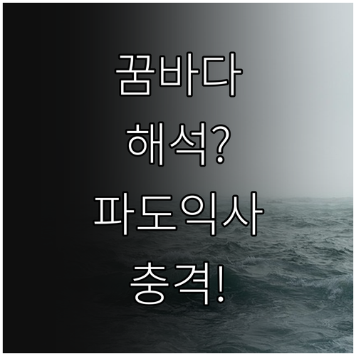 바다 꿈 해석 파도 수영 익사 등 상..