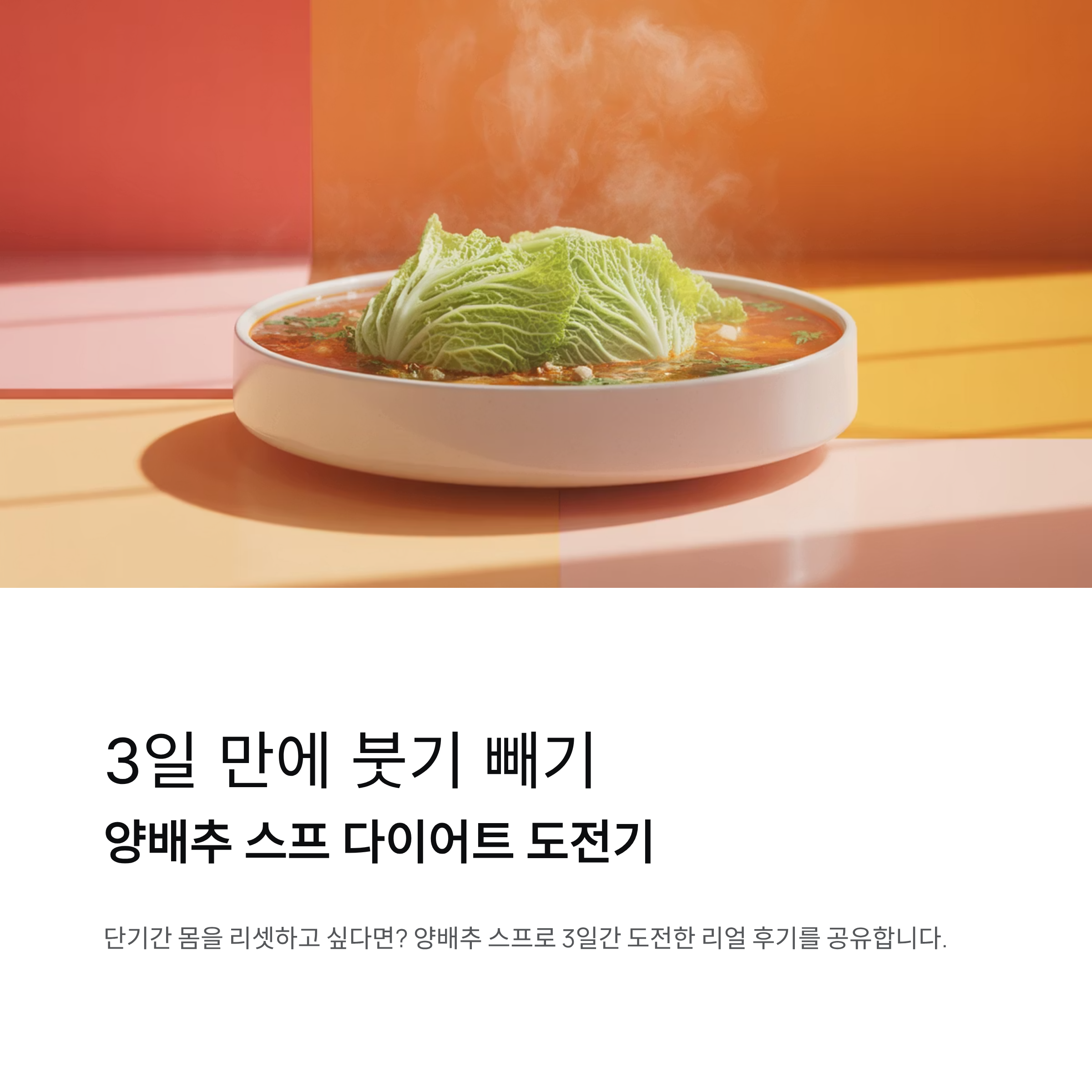 양배추 스프로 3일 다이어트 도전기, 진짜 효과 있었을까?