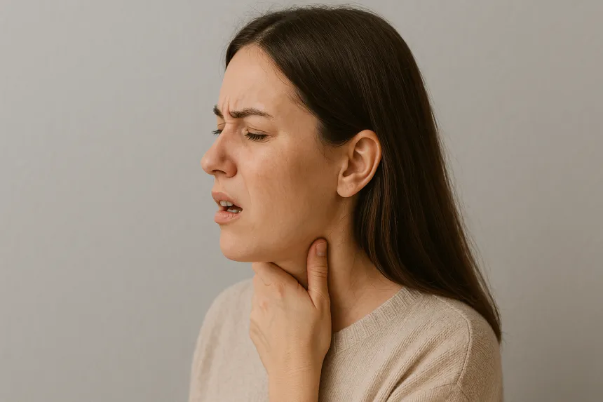 목에 가래가 항상 붙어 있는 것