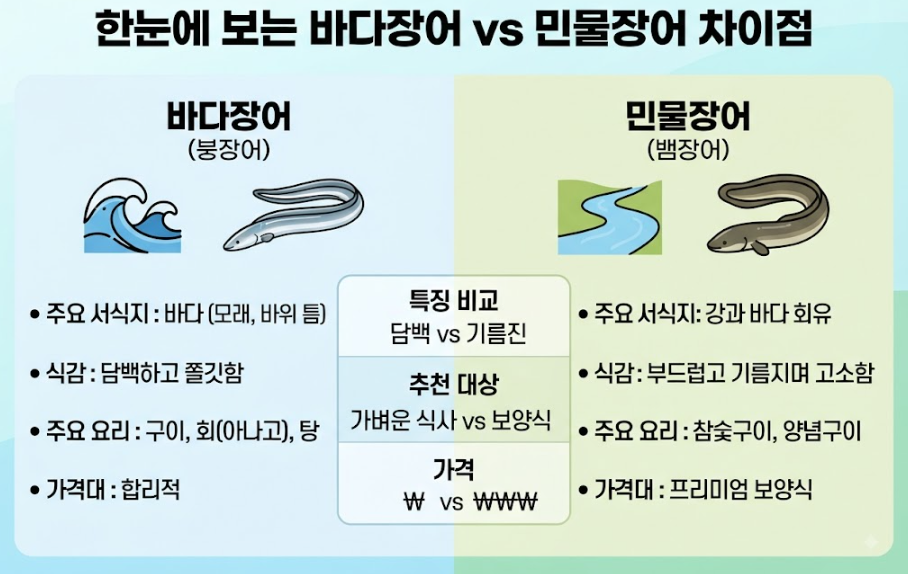 바다장어 민물장어 차이