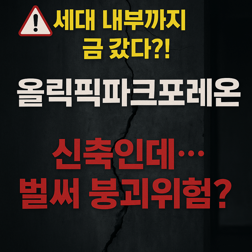 올림픽파크포레온 크랙 세대 내부까지 발생했나