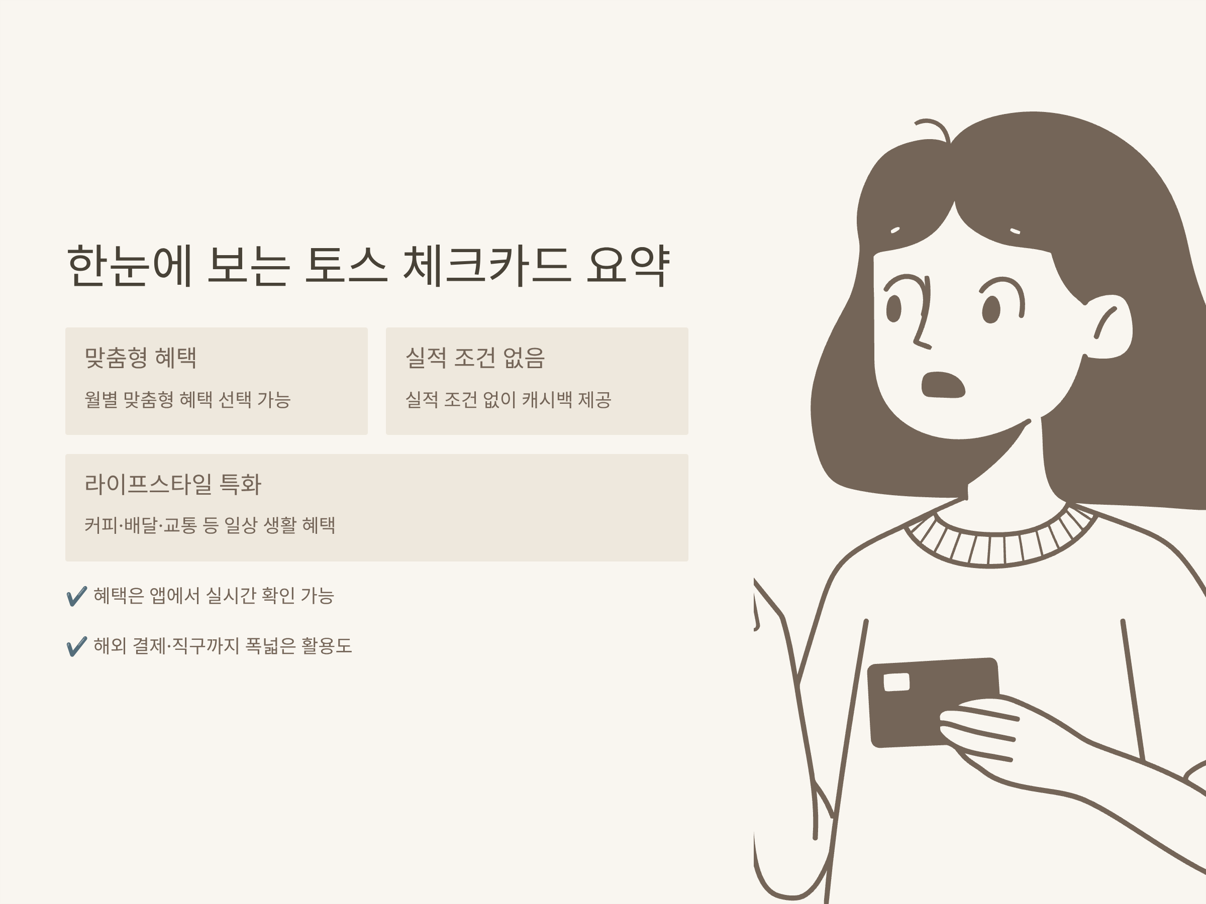 토스 체크카드 혜택 완벽정리 – 혜택 바꾸기·받는 법·해외·비교·추천까지 실사용 팁